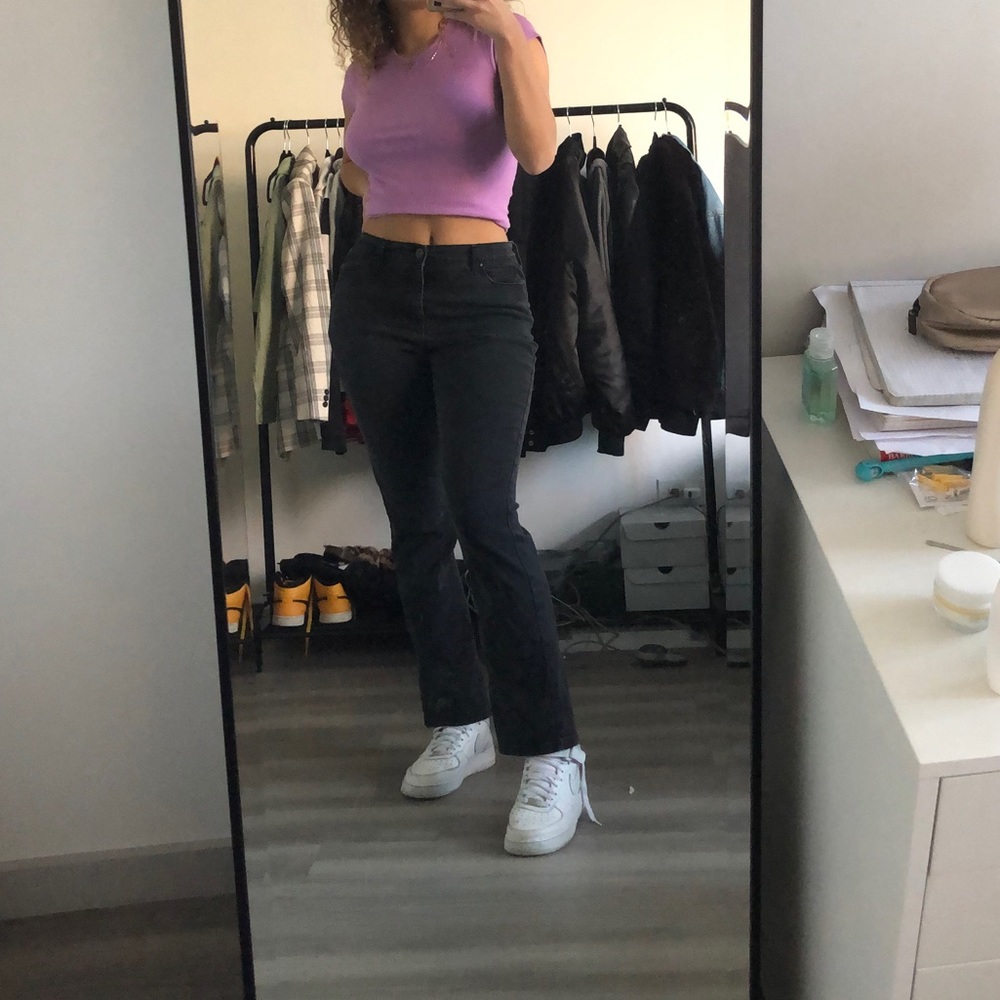 Bootleg black jeans